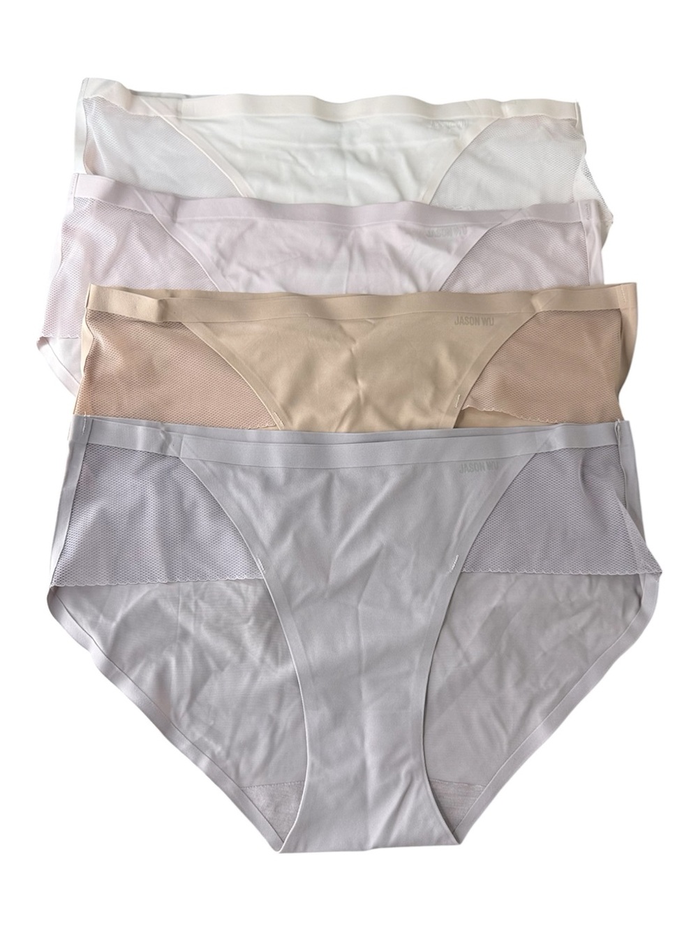 JASON WU New 4 Pack Briefs Underwear Panties Mesh Panels Pastel Size Large